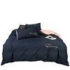 Wholesale new luxury solid color sanding four-piece student dormitory wedding bedding cotton embroidery quilt cover