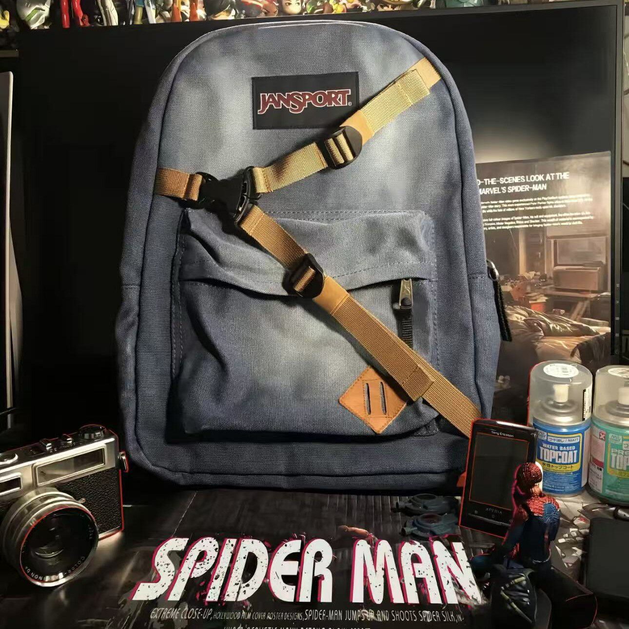 กระเป๋าเป้สะพายหลังข้ามพรมแดน Jansport ลายการ์ฟิลด์ และสไปเดอร์แมน รุ่นเดียวกัน สไตล์เดียวกัน สำหรับผู้ชาย รุ่น Jasper สำหรับนักเรียนประถมและมัธยม