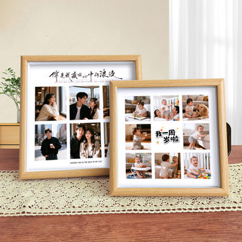 Mdf Photo Frame Hollow Photo Frame Wooden Picture Frame Table Square DIY Oil Painting Frame Decorative Picture Frame Framed Wall Hanging