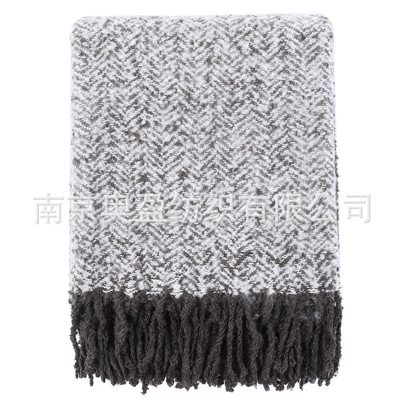 Scandinavian Blanket Cross-Border Blanket Throw Mohair Blanket Sofa Blanket Hotel Bedside Towel Shawl Blanket Tassel Blanket