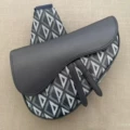 D black leather saddle