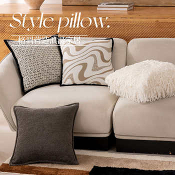 Ins Style Retro Cream Houndstooth Pillow Cover Living Room Sofa Cushion Bed Cushion