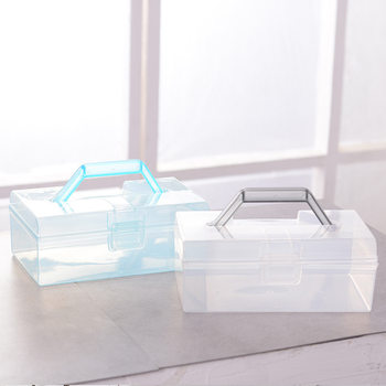 Multifunctional Transparent Plastic Toolbox Portable Organize Storage Box Small Square Portable Storage Box Storage Wholesale