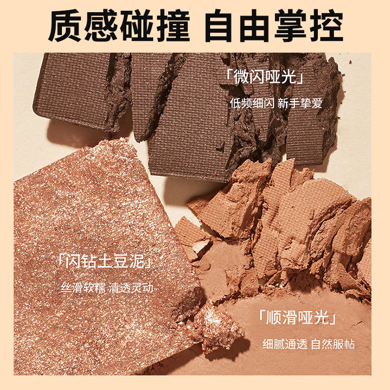 Gemeng Nine-Color Chocolate Eyeshadow Palette Matte Pearlescent Silkworm Highlight Brightening Earth Color Glitter Eyeshadow Beauty Makeup