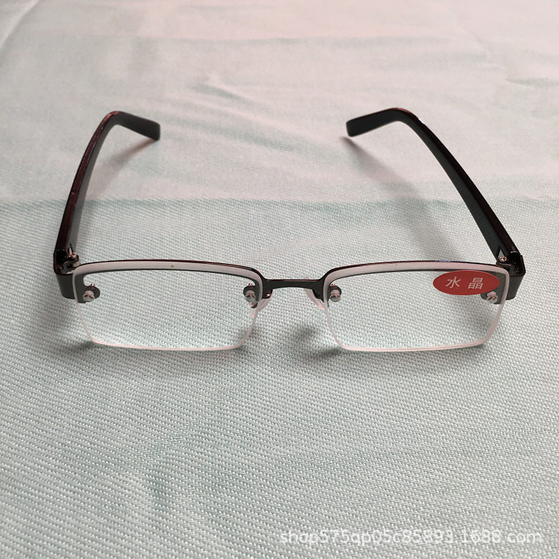 2024 New in stock Metal Half Frame Men's and Women's Flat Glasses Glasses Frame Flat Glasses Factory Direct Supply