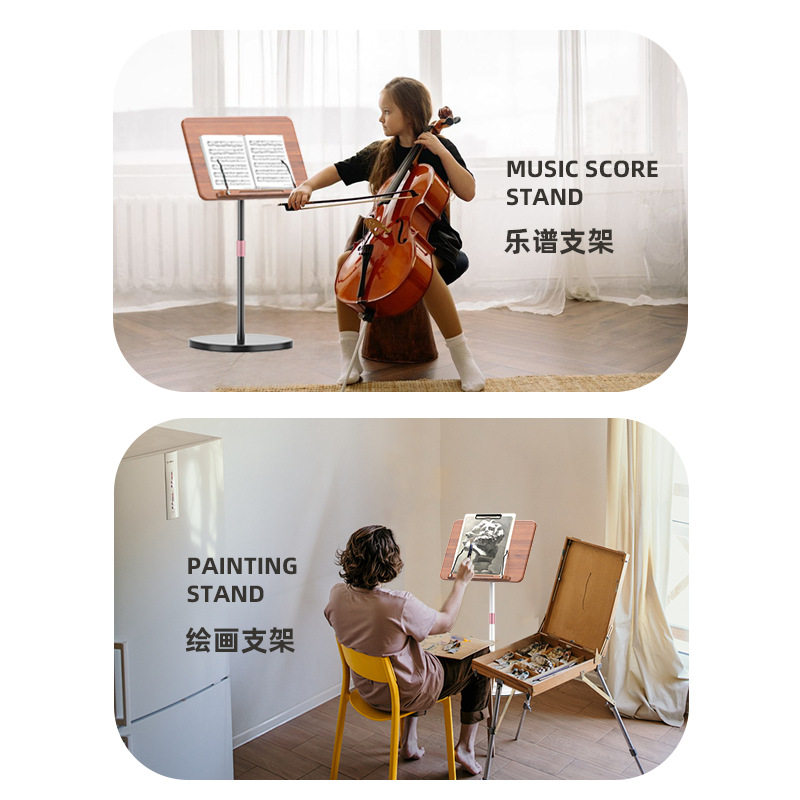 Floor-Standing Reading Stand, Book Stand, Liftable Angle-Adjustable Stand, Reading Stand, Painting Music Score Tablet Stand