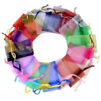 Spot Wholesale Plain Transparent Organza Bag Drawstring Gift Wedding Candy Gauze Bag Jewelry Jewelry Packaging Mesh Bag