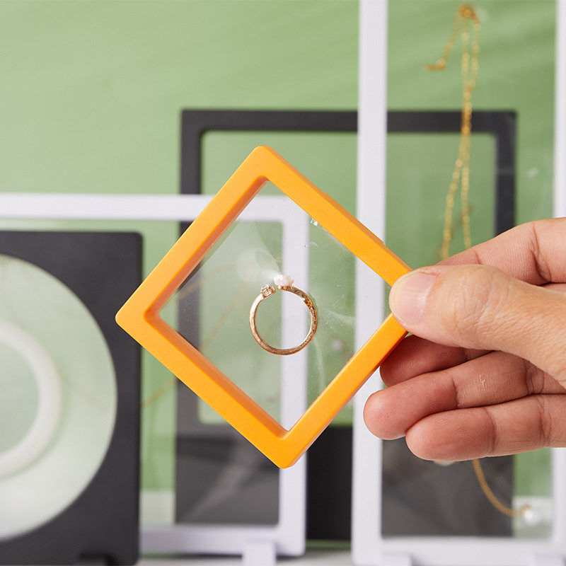 pe plastic film suspension jewelry box anti-oxidation film suspension frame jewelry display box dustproof jewelry storage box