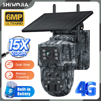 Cross-Border Outdoor 3-Mesh 4g Solar Camera 8Mp High-Definition Low-Power Monitoring 15X Zoom Motion Detection