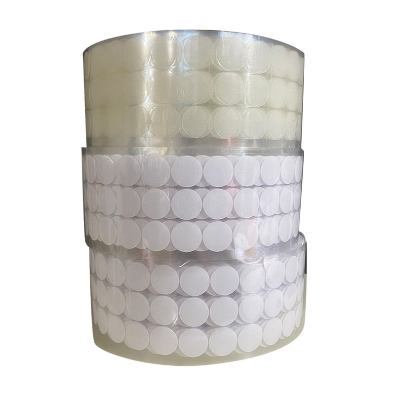 Velcro Wholesale Adhesive Velcro Quiet Book Velcro Nylon Mother-In-Law Hook and Loop Tape Double-Sided Round Transparent Sticker