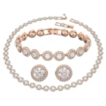[rose gold] white diamond three-piece set
