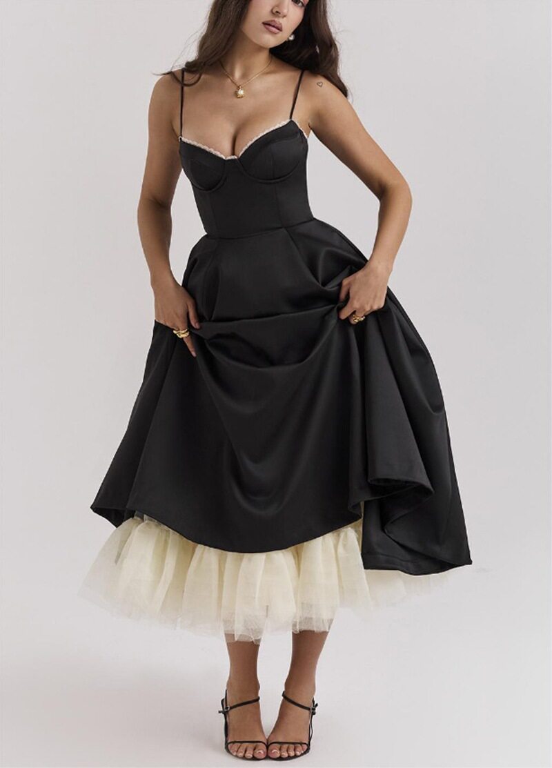Womens Sleeveless V Neck Backless Dress Sexy Fit Flare Design Perfect for Autumn Events Wholesale Available