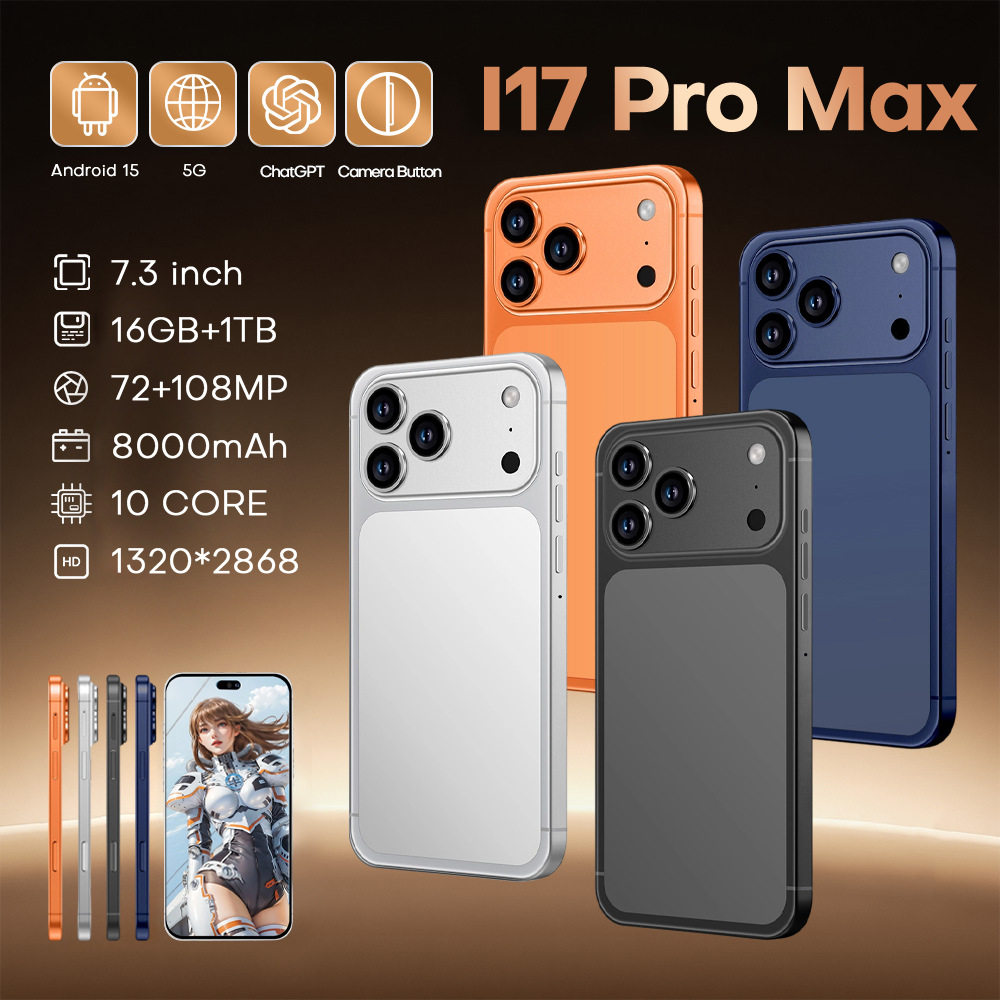 跨境手机i17PRO MAX真4G网络16+1TB智能手机全新未拆封工厂低价