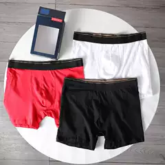 Processing Orders from the United States~ Men's Embroidered Logo Pure Cotton Boxer Briefs 1379
