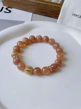 【太阳岛】天然太阳石橙月光手链女送闺蜜小红书爆款原创设计手串