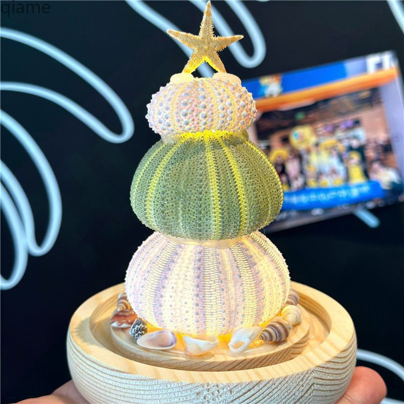 New Year and Spring Festival Ornaments Shell DIY Sea Urchin Shell Luminous Night Light Material Package Birthday Gift for Girlfriend
