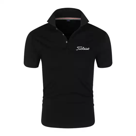 Cross-border Golf Sports T-shirt Letter Printing Men's Lapel Short Sleeve Polo Shirt Men's T-shirt Factory Direct Supply