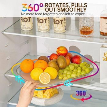 Cross-border Explosions Kitchen Rotating Seasonings Rack Table Top Refrigerator Square Rotating Storage Rack Beverage Storage Tray