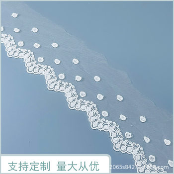 Milk Silk Mesh Embroider Single-Sided Lace Children's Clothing Skirt Clothing Accessories DIY Handmade Factory Direct Sales Wholesale