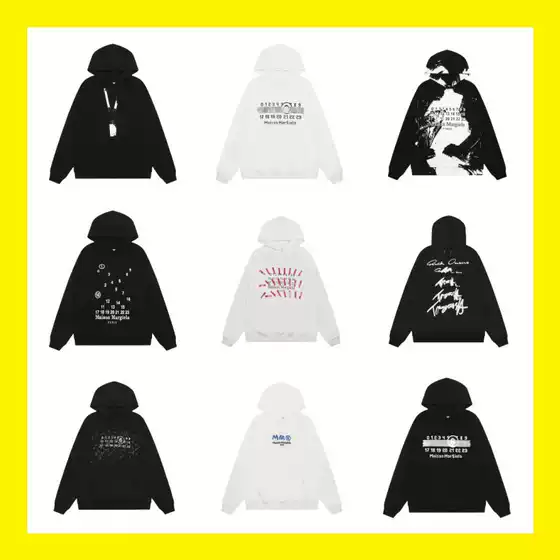 25Smm6 Hoodie Mm6 Inverted Letter Hooded Top Round Neck Unisex Loose Zipper Sweatshirt