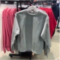 Embroidered gray crew neck hook