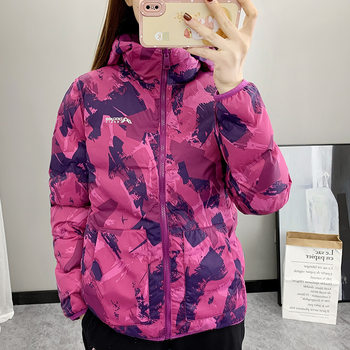 Winter double-sided down jacket women's outdoor lightweight warm windproof waterproof jacket camouflage mountaineering jacket