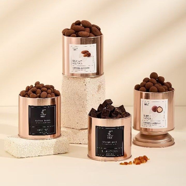 Shou Gongfang Small Gold Jar Milk Chocolate with Almond, Hazelnut, Coffee and Nut Filling Chocolate Beans