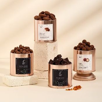 Shou Gongfang Small Gold Jar Milk Chocolate with Almond, Hazelnut, Coffee and Nut Filling Chocolate Beans