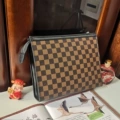 Brown Check Square Bag