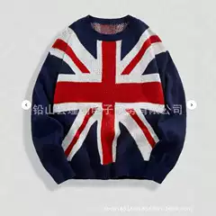 Spring and Autumn Cross-Border Popular Items: British Flag and Union Jack Personalized Digital Print Simple Unisex Sweatshirt Wholesale