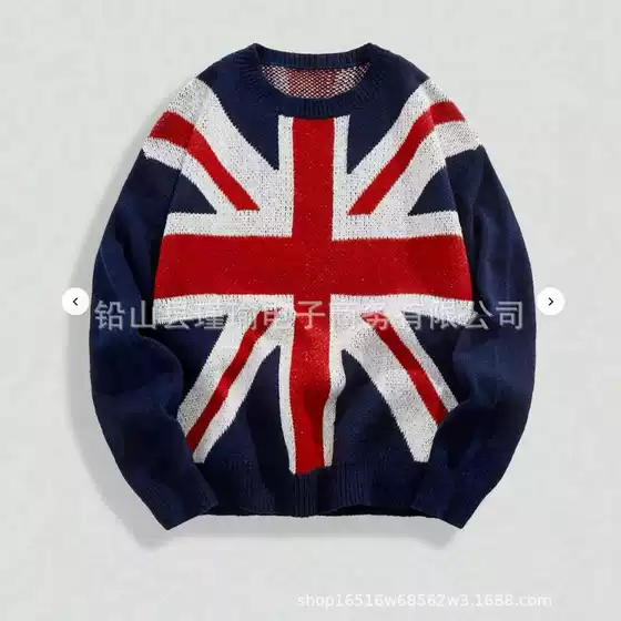Spring and Autumn Cross-Border Popular Items: British Flag and Union Jack Personalized Digital Print Simple Unisex Sweatshirt Wholesale