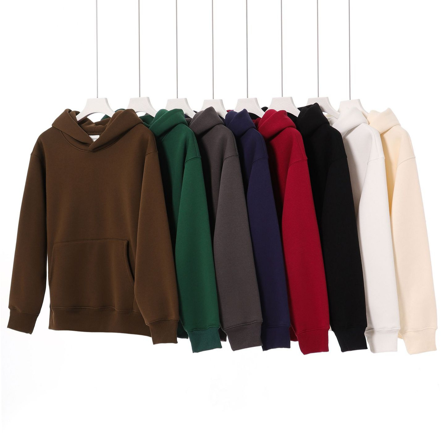 Retro Heavy 480g Ami Khaki Hooded Sweater men's thickened ti...