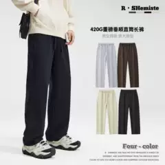 RS Men's Wear | 420G Heavy Loop Wide Leg Pants Cross-border Europe and America Wide Leg Straight Pants Loose Casual Pants Men