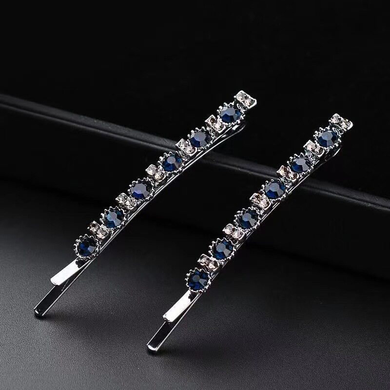 大号简约镶水钻发夹一字夹ins高颜值刘海夹网红发卡精致边夹头饰