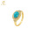 Longfeng Turquoise S925 посеребренное кольцо из 18-каратного золота с натуральным бирюзовым денье, женское кольцо класса люкс с высоким освещением mini 4