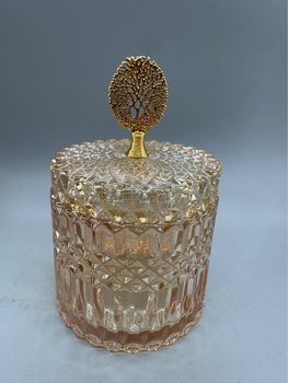 Scandinavian Ins Leaves Transparent Glass Jewelry Jar