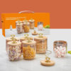 Cross-Border Popular Glass Sealed Jar Storage Container Candy Organizer Living Room Nut Box Opening Event Gift Handy