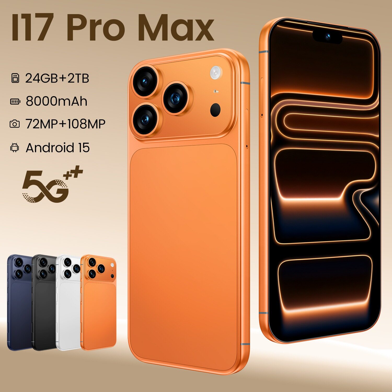 i17ProMAX跨境手机TK爆款真4G 6+128G大屏八核智能手机现货安卓15