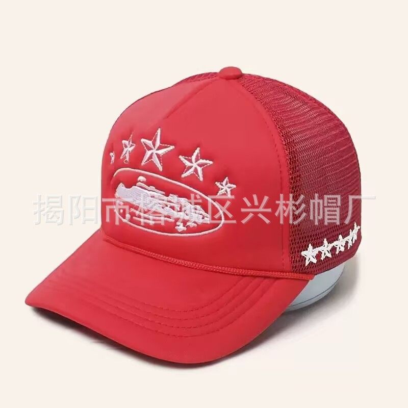 Corteiz CRTZ sombrero de béisbol de moda gorra de cinco estrellas de malla a juego de color gorra de verano gorra de camión de todo fósforo hombre