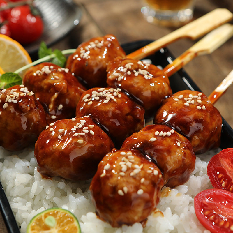 Dacheng soy sauce crisp bone balls skewers Dacheng food Japanese crisp bone chicken balls chicken skewers Rosen convenience store barbecue