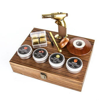 Spot Direct Sales Solid Wood Ice Wine Stone Seasoning Smoke Gift Box Set Cross-Border Hot Selling Cocktail Flavoring Smoker