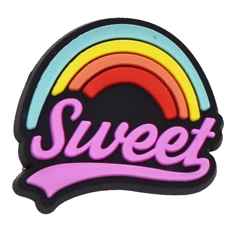 Cross-Border E-Commerce Hot English Phrases, Clogs, Shoe Flower Accessories, Pvc Soft Rubber Shoe Buckles, Removable Accessories in Stock