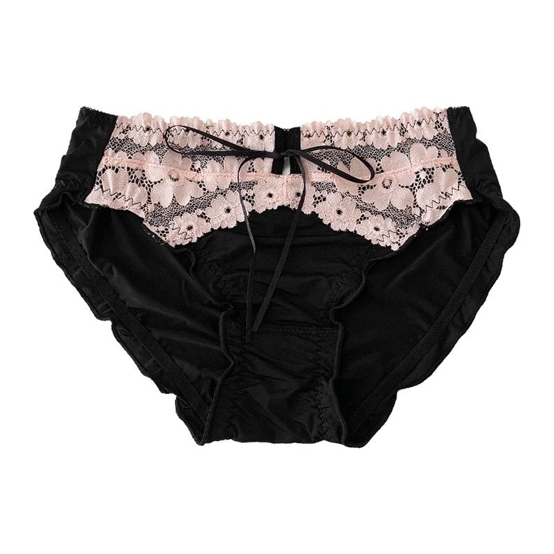 Pure Rose ~ New French Sexy Lace Panties Pure Desire Bow Breathable Cotton Crotch Women's Briefs