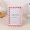 Nordic Solid Color Wave-Shaped Resin Photo Frame, Dual-Purpose for Hanging or Display, Perfect Home Decoration, Cross-Border Bestseller 5*7