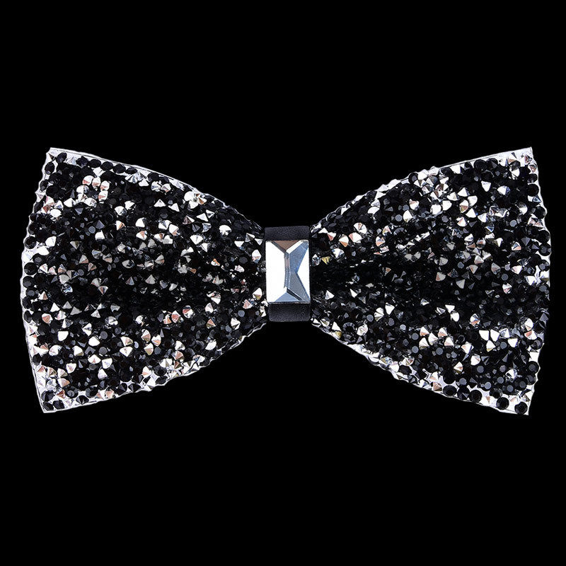 men's bow tie with crystal rhinestones , banquet and nightclub inlaid with sparkling diamonds for wedding and groom's bow tie