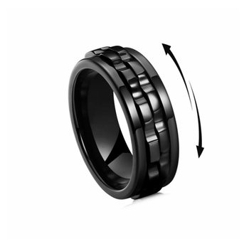 Ring men's hot selling decompression rotation explosion fashion anti-anxiety Japanese and Korean gear cross-border titanium steel ring