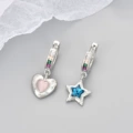 Heart-shaped star ear buckle white gold
