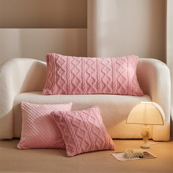 Foreign Trade Ins Style Pillow Pure Color Plush Pillow Cover 45X45 Living Room Sofa Rectangular Velvet Pillow with Core Cushion
