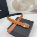 3.0cm wide black with brown small diamond gold buckle