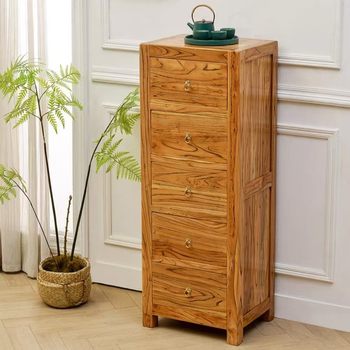 Old Elm Chest of Drawers Home Bedroom Bedside Narrow Cabinet Log Drawer Storage Cabinet Living Room Solid Wood Storage Cabinet